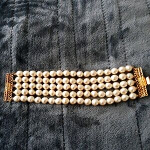 Faux Pearl Multi Strand Bracelet